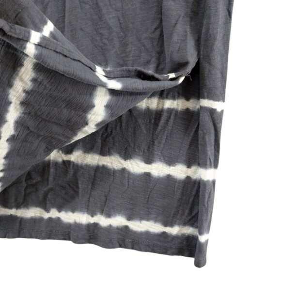 Mystree Bleached Slub Midi Dress Grey White Sleeveless Cotton V Neck Size S - Picture 9 of 10